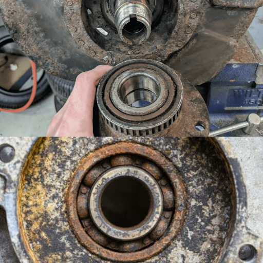 What causes bearing failure in pumps and compressors