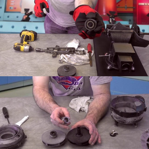 Can you provide a step-by-step guide to replacing hot tub pump bearings