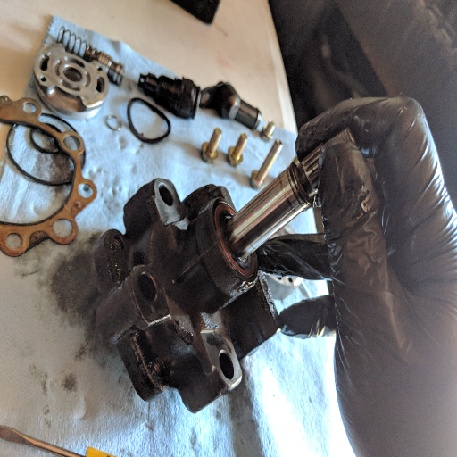 How do I test my power steering pump for bearing issues?